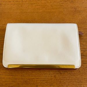 Madewell white leather clutch